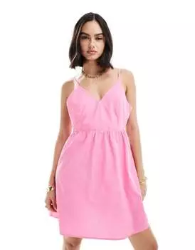 Vero Moda – светло-розовое плиссированное платье с бретелями на спине