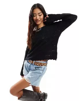 Vero Moda – Свитер объемной вязки черного цвета