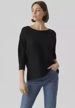 Vero Moda Свитер с рукавами 3/4 "VMNORA 3/4 BOATNECK BLOUSE NOOS", черный