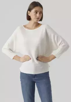 Vero Moda Свитер с рукавами 3/4 "VMNORA 3/4 BOATNECK BLOUSE NOOS", белый