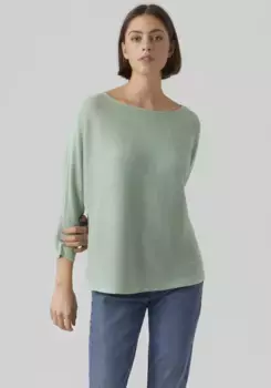 Vero Moda Свитер с рукавами 3/4 "VMNORA 3/4 BOATNECK BLOUSE NOOS", зеленый
