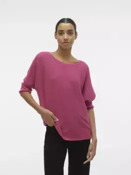 Vero Moda Свитер с рукавами 3/4 "VMNORA 3/4 BOATNECK BLOUSE NOOS", малиновый