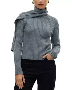 Vero Moda Топ с длинными рукавами и запахом Zoey, серый