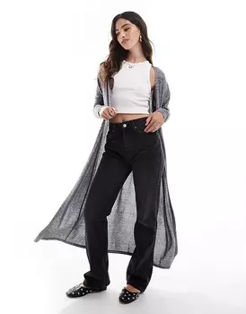 Vero Moda – удлиненный кардиган накидки среднего серого меланжа