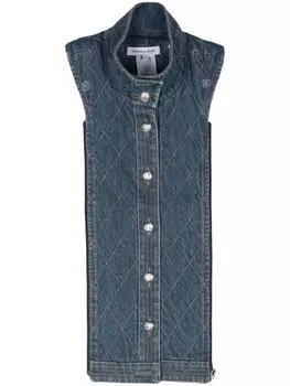 Veronica Beard стеганая джинсовая манишка Barta, синий