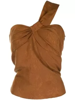 Veronica Beard топ Belinda на одно плечо, коричневый