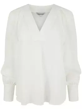 Veronica Beard топ Osler с V-образным вырезом и складками, белый
