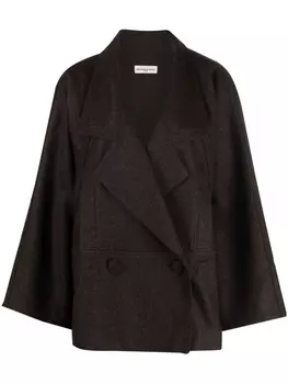 Veronique Leroy двубортный блейзер, коричневый