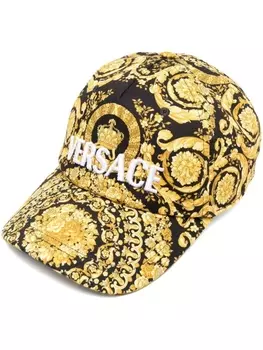 Versace бейсболка с принтом Barocco, черный