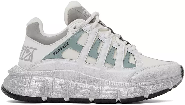 Versace Бело-серебристые кроссовки Trigreca