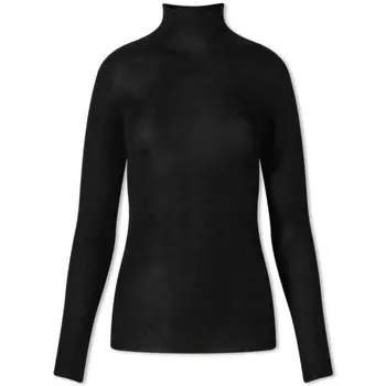 Versace Бесшовный вязаный топ с высоким воротником, черный