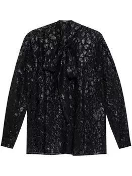 Versace блузка с анималистичным принтом, черный