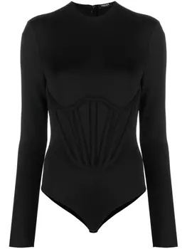 Versace боди с длинными рукавами, черный