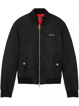 Versace бомбер с вышивкой, черный