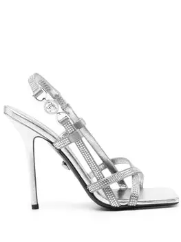 Versace босоножки с декором Medusa Head, серебристый