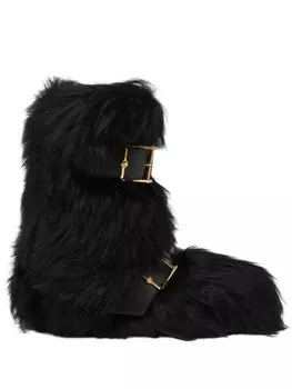 Versace ботинки с мехом, черный