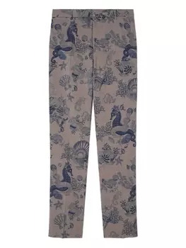 Versace брюки Coral Theater, коричневый