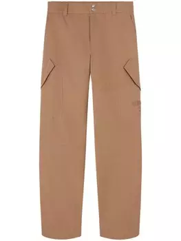 Versace брюки прямого кроя с вышитым логотипом, нейтральный цвет