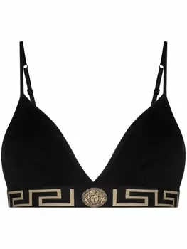 Versace бюстгальтер-бралетт с орнаментом Greca, черный