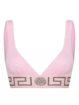 Versace бюстгальтер-бралетт с узором Greca, розовый