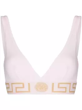 Versace бюстгальтер-бралетт с узором Greca, розовый