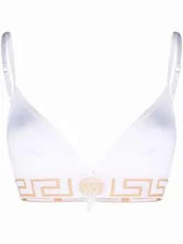 Versace бюстгальтер-бралетт с узором Greca, белый
