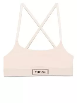 Versace бюстгальтер с логотипом, серый