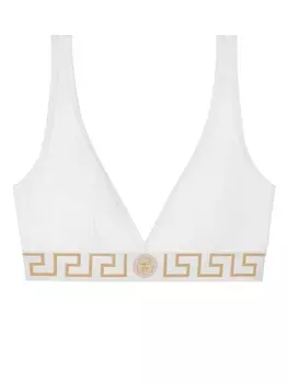 Versace бюстгальтер с треугольными чашечками Greca Border, белый