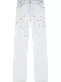 Versace декорированные джинсы прямого кроя, синий