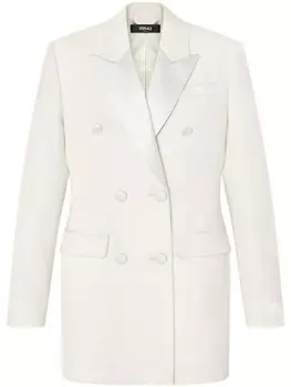 Versace двубортное платье-блейзер, белый