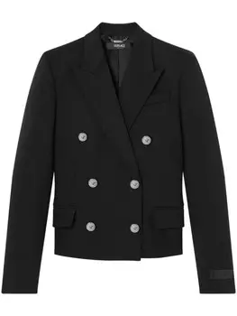 Versace двубортный блейзер, черный