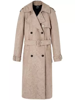 Versace двубортный тренч, нейтральный цвет