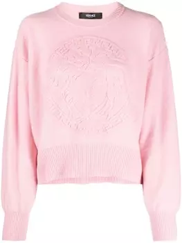 Versace джемпер из смеси шерсти и кашемира с декором Medusa, розовый