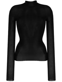 Versace джемпер тонкой вязки с высоким воротником, черный