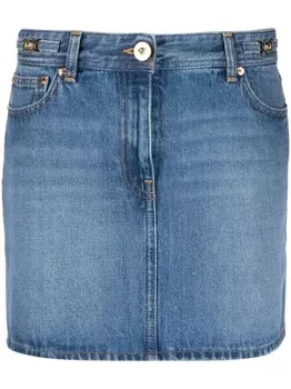 Versace джинсовая мини-юбка средней посадки, синий
