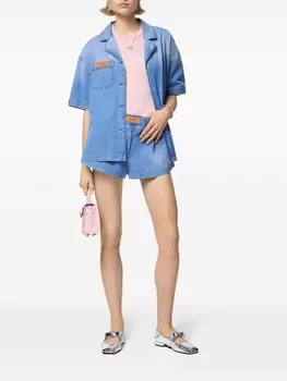 Versace джинсовые шорты средней посадки, синий