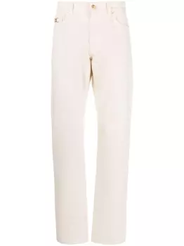 Versace джинсы с декором Medusa Biggie, нейтральный цвет