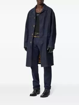 Versace джинсы с нашивкой-логотипом, синий