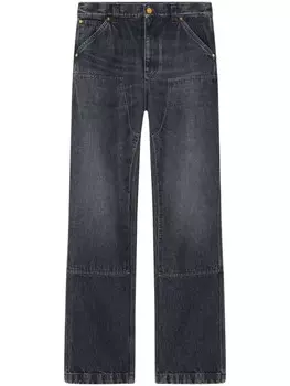 Versace джинсы с нашивкой-логотипом, синий