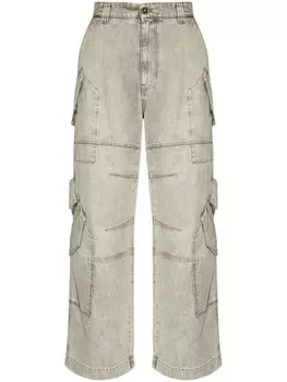 Versace джинсы с широкими штанинами и множеством карманов, серый