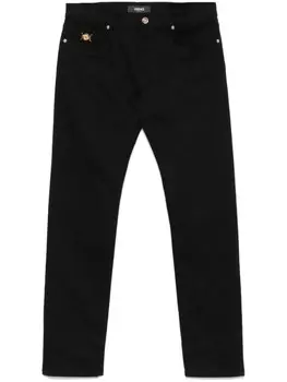 Versace джинсы узкого кроя, черный