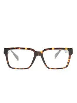 Versace Eyewear очки в квадратной оправе черепаховой расцветки, коричневый