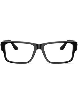 Versace Eyewear очки в прямоугольной оправе с логотипом, черный