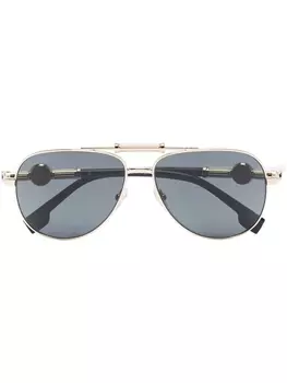 Versace Eyewear солнцезащитные очки-авиаторы с декором Medusa, черный