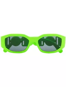 Versace Eyewear солнцезащитные очки Biggie с декором Medusa, зеленый