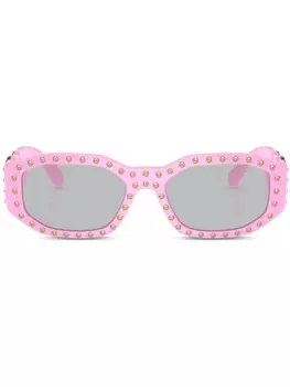 Versace Eyewear солнцезащитные очки Biggie с заклепками, розовый