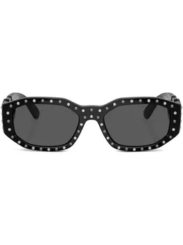 Versace Eyewear солнцезащитные очки Biggie с заклепками, черный