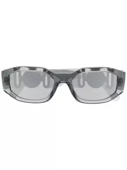 Versace Eyewear солнцезащитные очки Biggie в овальной оправе с декором Medusa, серый