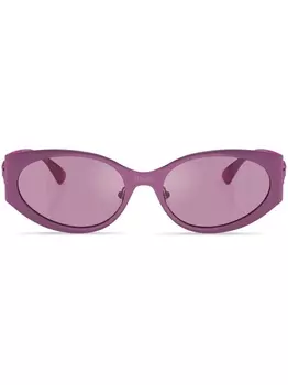 Versace Eyewear солнцезащитные очки Medusa в овальной оправе, розовый