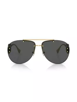 Versace Eyewear солнцезащитные очки-пилоты с декором Medusa, золотистый